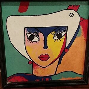 Chicken  hat  acrylic  paint